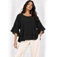 Blusa Ampla Cascata Preta