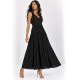 Vestido Regata Longo Peri Viscose Camadas Preto