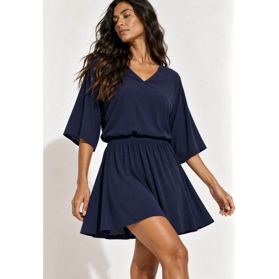 Vestido Curto Kaolin Viscose Azul