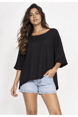 Blusa Morcego Ampla Tangará Preta