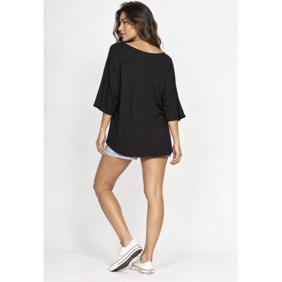 Blusa Morcego Ampla Tangará Preta