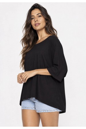 Blusa Morcego Ampla Tangará Preta