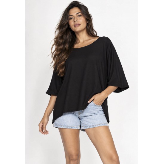 Blusa Morcego Ampla Tangará Preta