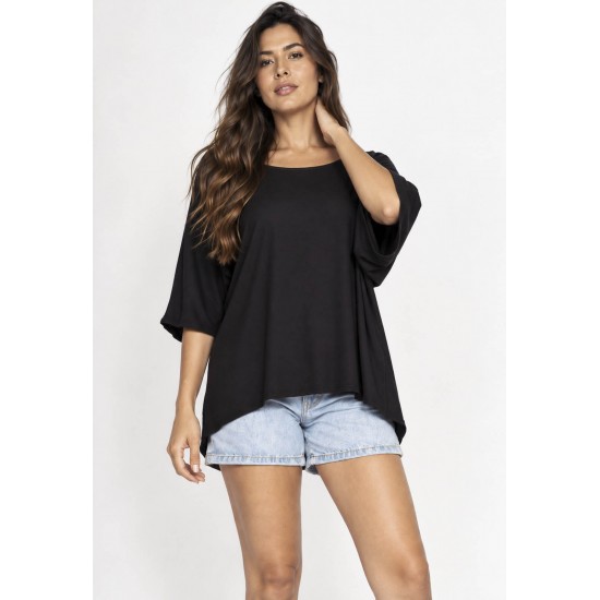 Blusa Morcego Ampla Tangará Preta