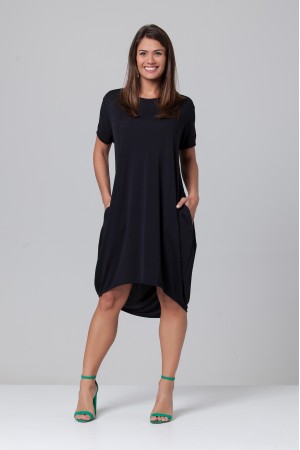 Vestido Curto Malha Amplo Always Preto