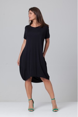 Vestido Curto Malha Amplo Always Preto