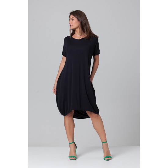 Vestido Curto Malha Amplo Always Preto