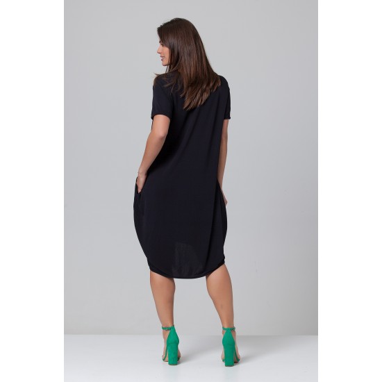 Vestido Curto Malha Amplo Always Preto