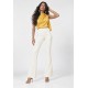 Calça Flare Niara em Malha Off-White Réveillon