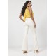 Calça Flare Niara em Malha Off-White Réveillon