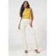 Calça Flare Niara em Malha Off-White Réveillon