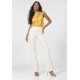 Calça Flare Niara em Malha Off-White Réveillon
