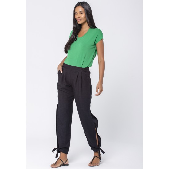 Calça Cenoura Viscose Preta