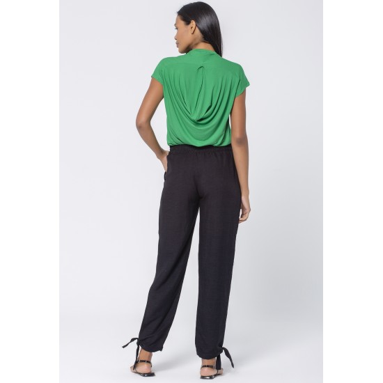 Calça Cenoura Viscose Preta