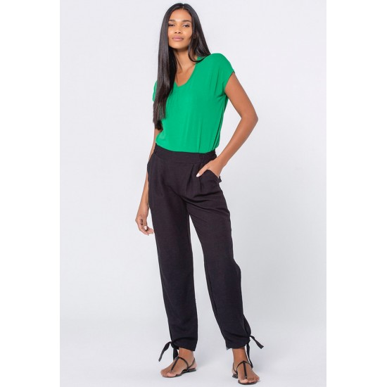 Calça Cenoura Viscose Preta
