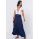 Saia Longa Jussara Malha com Bolso Azul Marinho