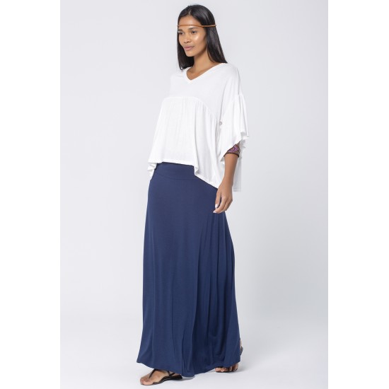 Saia Longa Malha SAZ Azul Marinho