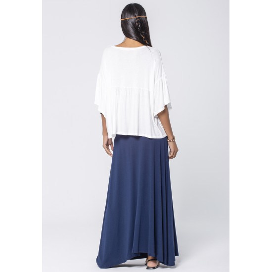 Saia Longa Malha SAZ Azul Marinho