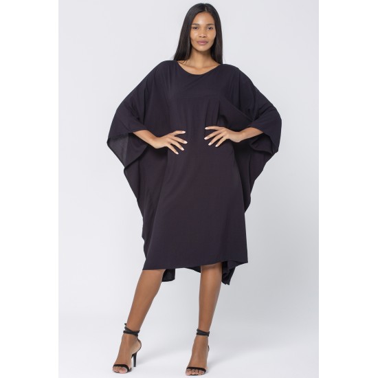 Vestido Kaftan Piracema Viscose Longo Preto