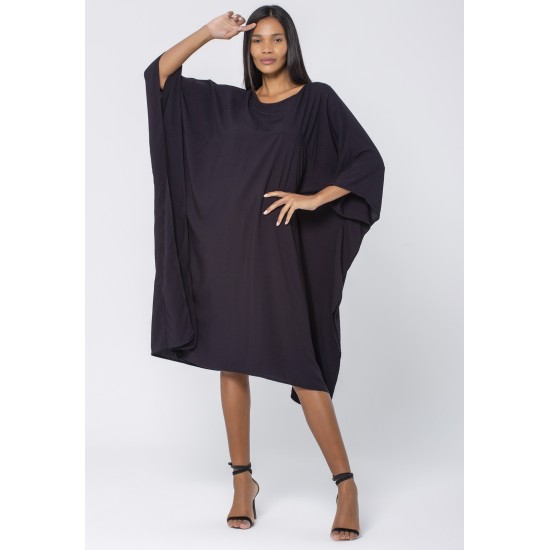 Vestido Kaftan Piracema Viscose Longo Preto