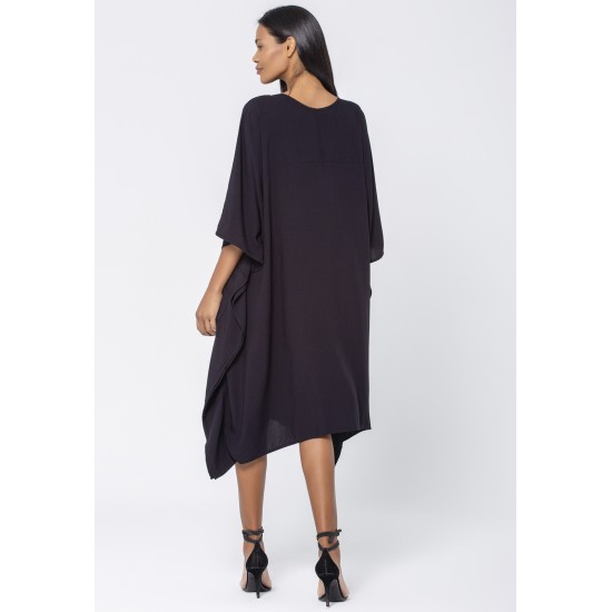 Vestido Kaftan Piracema Viscose Longo Preto