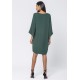 Vestido Curto Viscose Manga Ampla Balli Verde Musgo