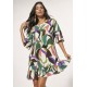 Vestido Curto Viscose Estampa Encanto Botânico