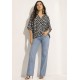 Blusa Gola V Manga Curta Estampa Encanto das Margaridas