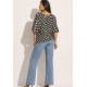Blusa Gola V Manga Curta Estampa Encanto das Margaridas
