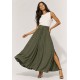 Saia Longa Viscose Verde Militar