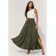 Saia Longa Viscose Verde Militar