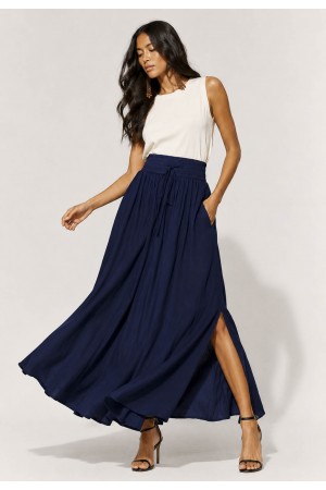 Saia Longa Viscose Azul