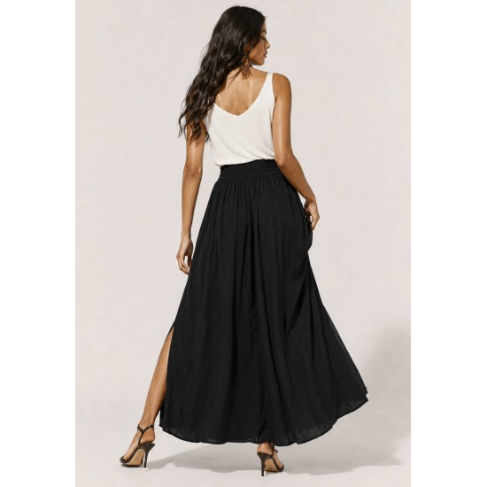 Saia Longa Viscose Preta