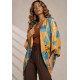 Kimono Viscose Manga Ampla Estampa Aurora Botânica