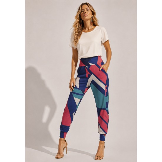 Calça Saruel Malha com Bolso Geometrias do Tempo