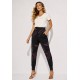 Calça Saruel Malha com Bolso Estampa Antúrios Lilás