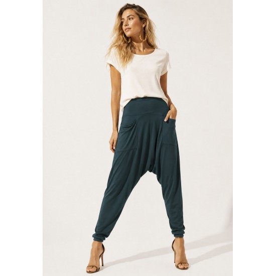 Calça Saruel Malha com Bolso na Frente Verde