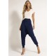 Calça Saruel Malha com Bolso na Frente Azul Marinho