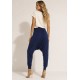 Calça Saruel Malha com Bolso na Frente Azul Marinho