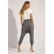 Calça Saruel Malha com Bolso na Frente Cinza Chumbo