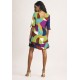 Vestido Curto Viscose Estampa Jardim Azul