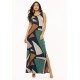 Vestido Longo Butiá Malha Regata Estampa Geometrias do Tempo