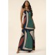 Vestido Longo Malha Trapézio Estampa Geometrias do Tempo