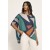 Blusa Ampla Malha Morcego Manga Curta Santa Geometrias do Tempo