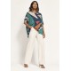 Blusa Ampla Malha Morcego Manga Curta Santa Geometrias do Tempo