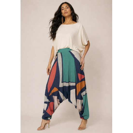 Calça Saruel Iracema Malha Geometrias do Tempo