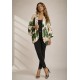 Kimono Viscose Manga Ampla Estampa Folhagem Poética