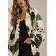 Kimono Viscose Manga Ampla Estampa Folhagem Poética