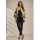 Kimono Viscose Manga Ampla Estampa Folhagem Poética