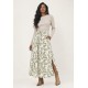 Saia Longa Viscose Brisa Folhagem Serena Verde